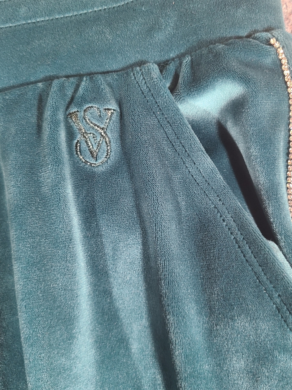 Victoria's Secret On Point Velour Tracksuit Set XL Hoodie L Joggers Y2K - Picture 3 of 11